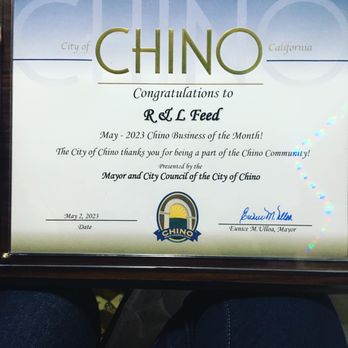 R & L Feed - Award - Pet Stores Near Me - Chino, California R & L Feed - Award - Pet Stores Near Me - Chino, California