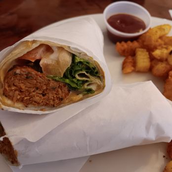 Sanabreh - Chicken Kofta wrap with fries - Mediterranean Near Me - Houston, Texas