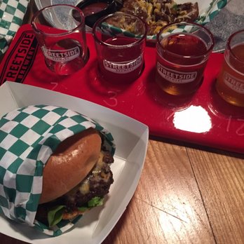 Streetside Brewery - Street cafe burger, with smashed potatoes! - Breweries Near Me - Cincinnati, Ohio Streetside Brewery - Street cafe burger, with smashed potatoes! - Breweries Near Me - Cincinnati, Ohio