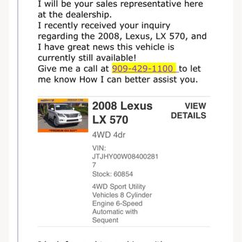 Pacific Auto Center - Fontana - Baiting me for a vehicle that was no longer available - Car Dealers Near Me - Fontana, California Pacific Auto Center - Fontana - Baiting me for a vehicle that was no longer available - Car Dealers Near Me - Fontana, California