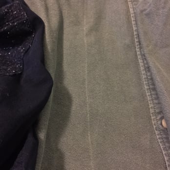 Blanca's Cleaners - Obvious striations throughout this shirt. It's a pale yellow contrasting with darker green... - Home Cleaning Near Me - New York, New York