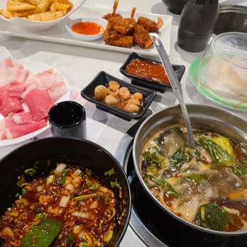 JuicyPot - Szechuan broth, mix of sauces, beef, fries and coconut shrimp - Hot Pot Near Me - Orlando, Florida JuicyPot - Szechuan broth, mix of sauces, beef, fries and coconut shrimp - Hot Pot Near Me - Orlando, Florida