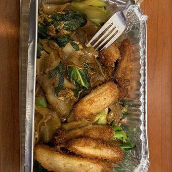 Bamboo Thai Restaurant - a plate of food with a fork - Thai Near Me - Brighton, Massachusetts
