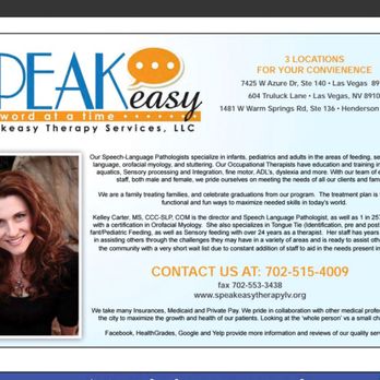 Speakeasy Therapy Services - Speech Therapists Near Me - Las Vegas, Nevada Speakeasy Therapy Services - Speech Therapists Near Me - Las Vegas, Nevada
