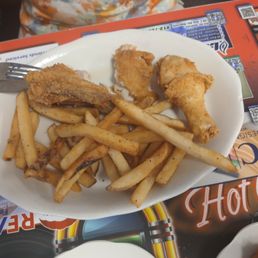 Fried chicken and fries Fried chicken and fries