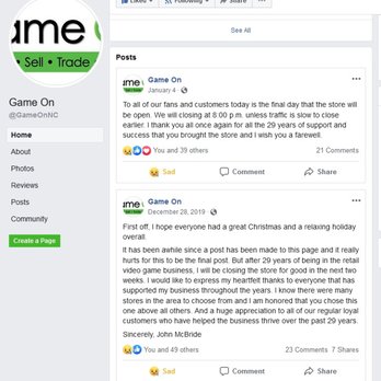 Player's Choice - High Point - Final Facebook posts in December 2019 and January 2020. - Video Game Stores Near Me - High Point, North Carolina Player's Choice - High Point - Final Facebook posts in December 2019 and January 2020. - Video Game Stores Near Me - High Point, North Carolina