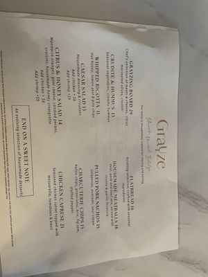 Menu photo 2 Grayze Wine Bar Southington, CT