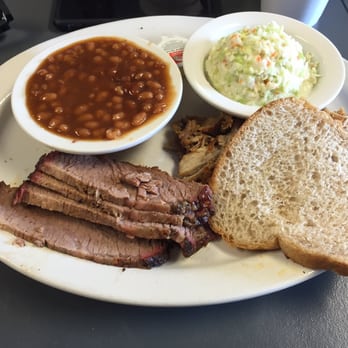 Stagecoach Catering And BBQ - Beef brisket, pulled pork, cowboy beans, coleslaw, wheat bread and a sweet tea (not pictured). - Barbeque Near Me - Newkirk, Oklahoma Stagecoach Catering And BBQ - Beef brisket, pulled pork, cowboy beans, coleslaw, wheat bread and a sweet tea (not pictured). - Barbeque Near Me - Newkirk, Oklahoma