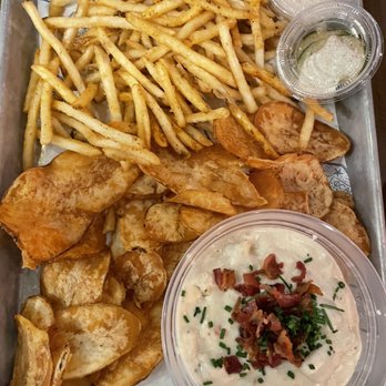 Dock Local - New England Clam Chowder, chips and fries - Seafood Near Me - Dallas, Texas