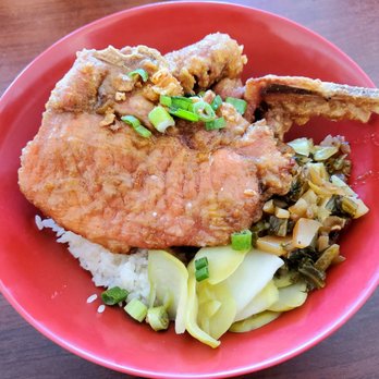 Mama Lee - Fried Pork Chop (Taiwanese Style) Over Rice - Chinese Near Me - Bayside, New York Mama Lee - Fried Pork Chop (Taiwanese Style) Over Rice - Chinese Near Me - Bayside, New York