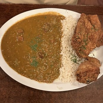 Neyow's Creole Cafe - Smothered okra with fried chicken - Cajun/Creole Near Me - New Orleans, Louisiana