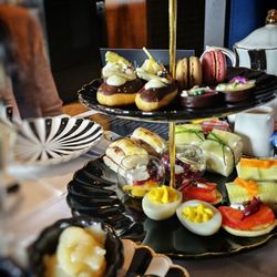 Zorba Lounge - Tower of finger sandwiches and sweers