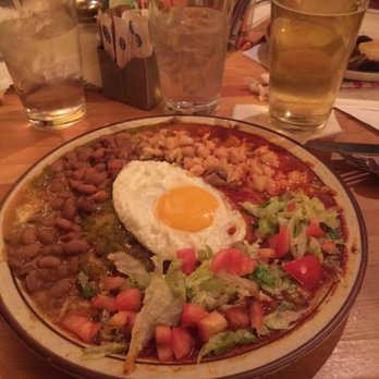 The Shed - Flat blue corn enchiladas with red n green sauce! - New Mexican Cuisine Near Me - Santa Fe, New Mexico