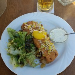 Restaurant Haus am Meer - Rotbarschfilet auf Bratkartoffeln m Salat