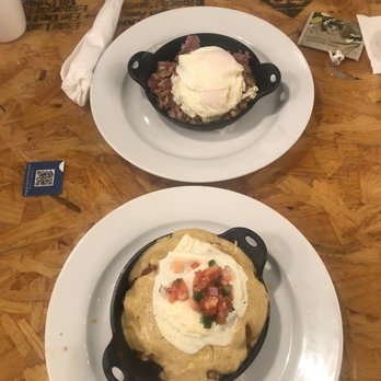 Eggspectation - Richmond - Eggwhat - corned beef hash and eggs  Toluca Poutine - chorizo, egg, potatoes, and gravy - Breakfast & Brunch Near Me - Richmond, Virginia