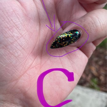 Top Nails - Misshapen. Awkward corner shape on what should be a smooth stiletto nail. - Nail Salons Near Me - New Smyrna Beach, Florida Top Nails - Misshapen. Awkward corner shape on what should be a smooth stiletto nail. - Nail Salons Near Me - New Smyrna Beach, Florida
