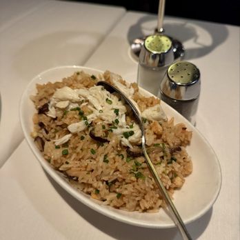 Eddie V's Prime Seafood - Crab Fried Rice with Mushrooms and Scallions - Seafood Near Me - Scottsdale, Arizona