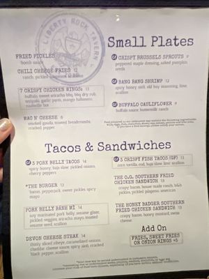 Menu photo 1 Liberty Rock Tavern Milford, CT Menu photo 1 Liberty Rock Tavern Milford, CT
