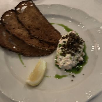 Sailor - Smoked Arctic Char Pâté with Parsley Oil + Pastrami Spice I defn liked it to start with - New American Near Me - Brooklyn, New York