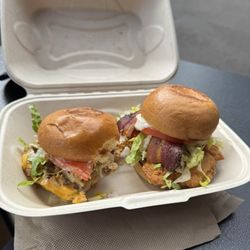Burger slider, chicken bacon slider