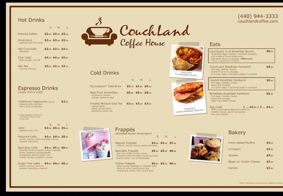 Menu photo 1 CouchLand Coffee House Wickliffe, OH