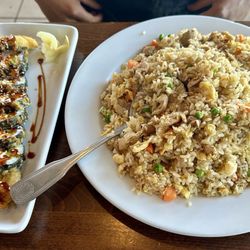 Sumo Grill & Sushi - Chicken fried rice and Vegas roll