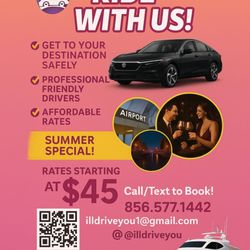 I'll Drive You - Starting rates for the entire south jersey area