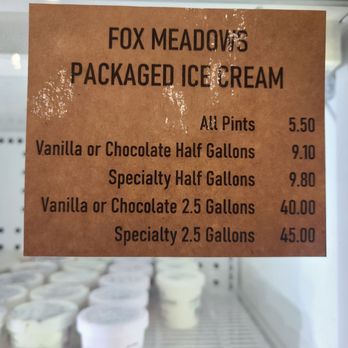 Fox Meadows Creamery - Packaged ice cream sizing and pricing - Ice Cream & Frozen Yogurt Near Me - Ephrata, Pennsylvania
