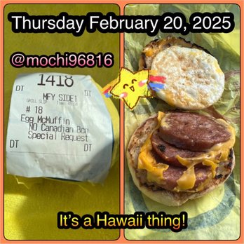 McDonald's - It's a Hawaii thing! Thursday February 20, 2025 - Fast Food Near Me - Honolulu, Hawaii
