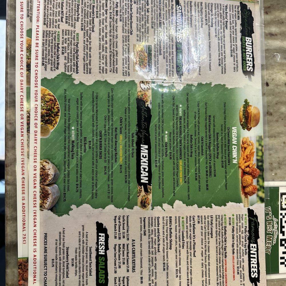 Can't believe it's not meat - Menu as of 11-2023 - American Near Me - Chicago, Illinois Can't believe it's not meat - Menu as of 11-2023 - American Near Me - Chicago, Illinois