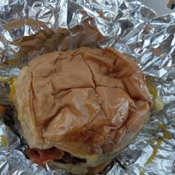 Cook Out - Close up straight out of your wrapper!!!Not a hamburger. Blick!