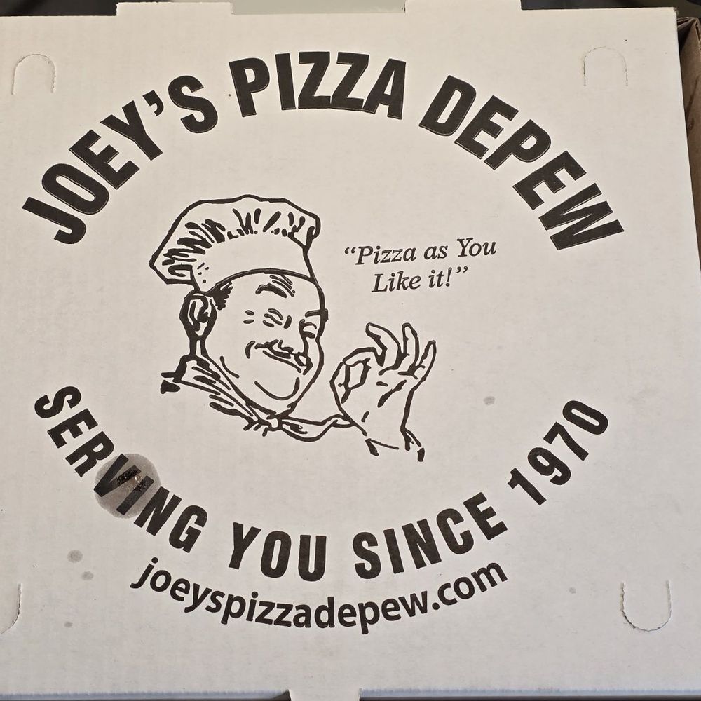 Joey's Pizza Depew - Love seeing the Joey's Pizza-branded pizza box! - Pizza Near Me - Depew, New York Joey's Pizza Depew - Love seeing the Joey's Pizza-branded pizza box! - Pizza Near Me - Depew, New York