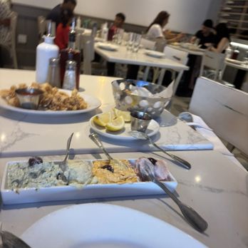 Taverna Kyclades - Assortment of Dips - Seafood Near Me - Astoria, New York Taverna Kyclades - Assortment of Dips - Seafood Near Me - Astoria, New York