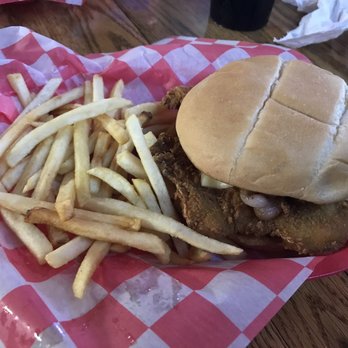 County Cage - Crispy Chicken Bacon Ranch Sandwich with Fries - Nightlife Near Me - Saint Paul, Nebraska County Cage - Crispy Chicken Bacon Ranch Sandwich with Fries - Nightlife Near Me - Saint Paul, Nebraska