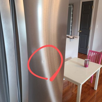 Saint Louis Appliance Outlet - Hit light switch denting new fridge & breaking switch plate. - Appliances Near Me - St. Louis, Missouri