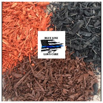 Blue Line Lawn Care - Premium colored hardwood mulch - Lawn Services Near Me - Dallas, Georgia Blue Line Lawn Care - Premium colored hardwood mulch - Lawn Services Near Me - Dallas, Georgia