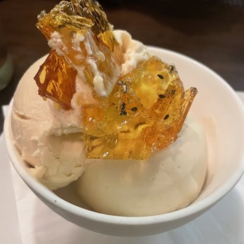 Bar Dojo - Miso affogato - look at that crunchy brittle and the creamy ice cream - Asian Fusion Near Me - Edmonds, Washington Bar Dojo - Miso affogato - look at that crunchy brittle and the creamy ice cream - Asian Fusion Near Me - Edmonds, Washington