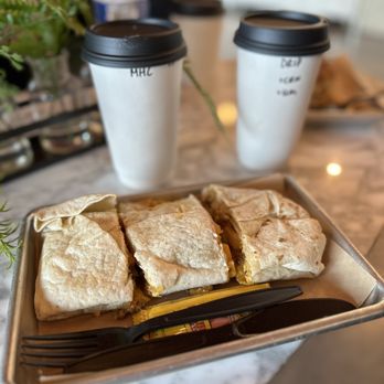 Founders Coffee - St Rose - Breakfast Burrito sliced to share. Meh! - Coffee & Tea Near Me - Henderson, Nevada