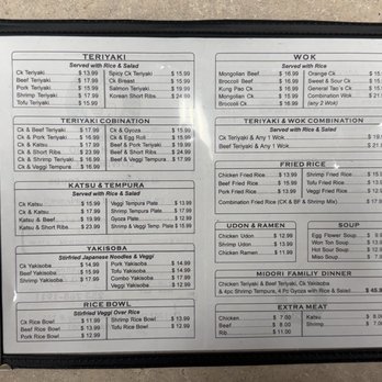 Midori Teriyaki Wok - Menu 8/2026 - Chinese Near Me - Auburn, Washington Midori Teriyaki Wok - Menu 8/2026 - Chinese Near Me - Auburn, Washington