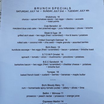 Sushi Bichi - Brunch menu 7/23 - Sushi Bars Near Me - Miami Beach, Florida