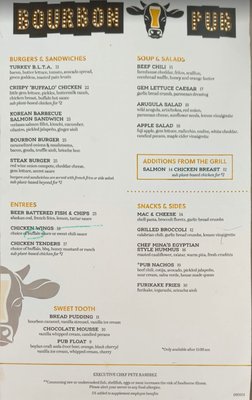 Menu photo 3 Bourbon Pub SFO San Francisco, CA