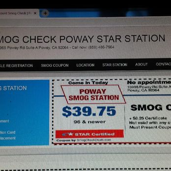 Poway Smog Station - Old Coupon on Website - Smog Check Stations Near Me - Poway, California