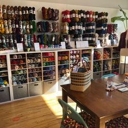 New River Art & Fiber - The seating area in our yarn section...hosts "Loops Group" (knit night) on Thursday evenings and featured new product testing on weekends.