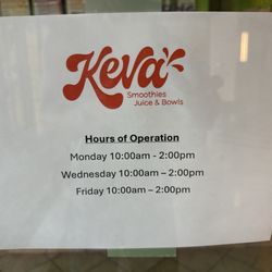 Keva Juice - Need to update the hours of the business. Shows open till 6pm right now