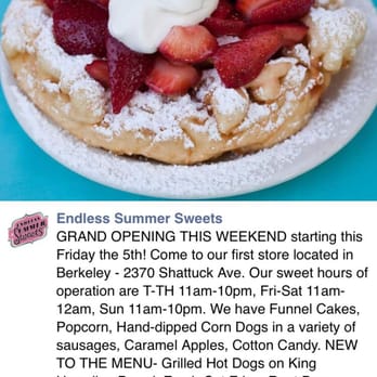 Endless Summer Sweets - Straight from their website! Opening Friday, Feb 5th! - Desserts Near Me - Berkeley, California