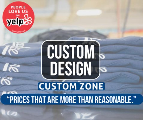CUSTOM DESIGN - Custom Zone T-Shirt Printing, Large sized orders / small sized orders ok! Give Arman a call today. He's happy to help you find best pricing!