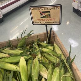 Please do not shuck corn in aisle