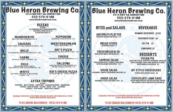 Menu photo 2 Blue Heron Brewing Company Embudo, NM