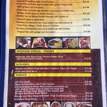 Anokye Krom African American Restaurant - Menu page 2 - African Near Me - Worcester, Massachusetts Anokye Krom African American Restaurant - Menu page 2 - African Near Me - Worcester, Massachusetts