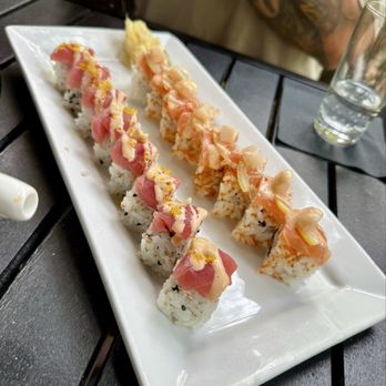 Kobe - Left: Red Dragon Roll Right: Sunshine Roll - Japanese Near Me - Ashland, Oregon Kobe - Left: Red Dragon Roll Right: Sunshine Roll - Japanese Near Me - Ashland, Oregon